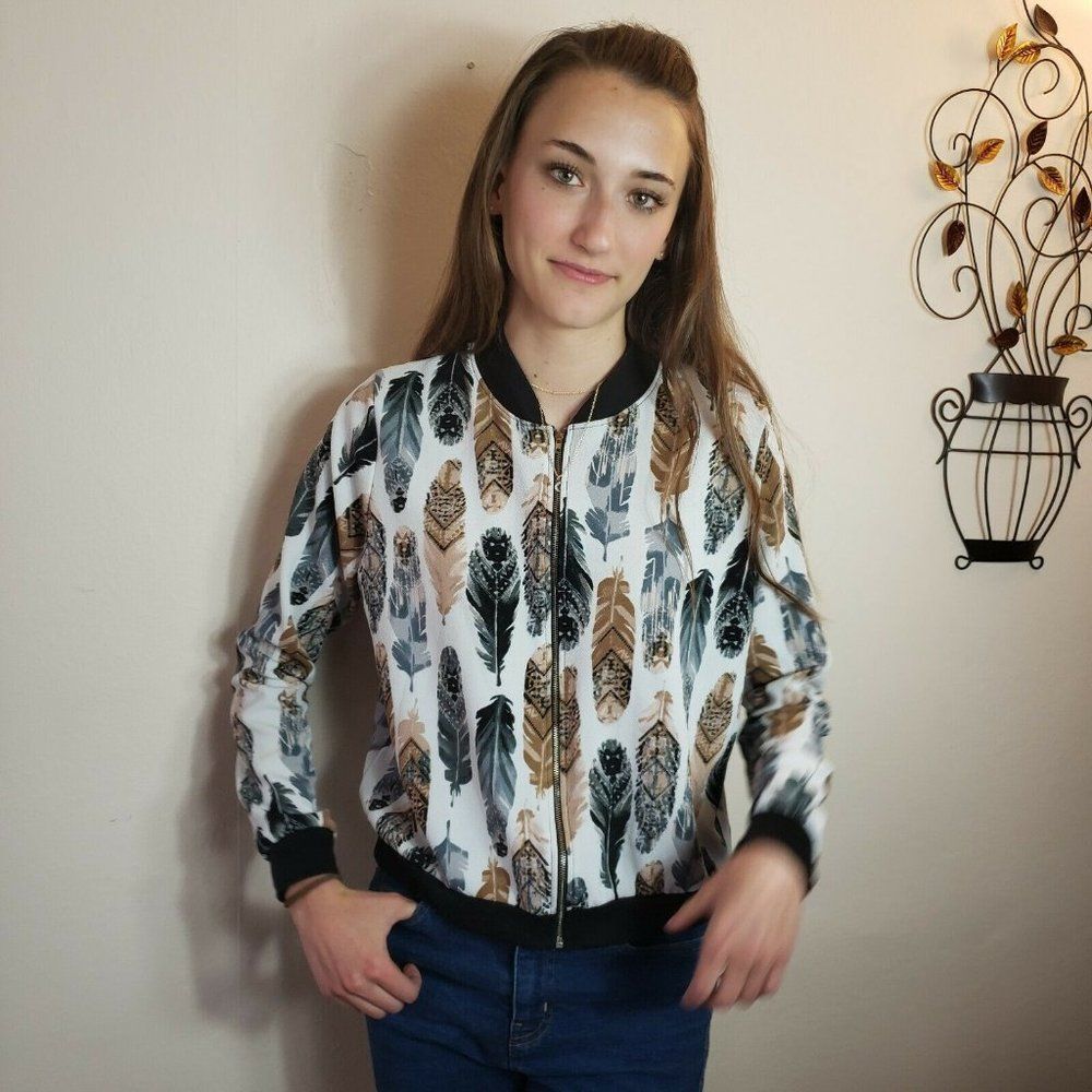 Love Spell Feather Design Jacket Size Medium - Picture 2 of 10